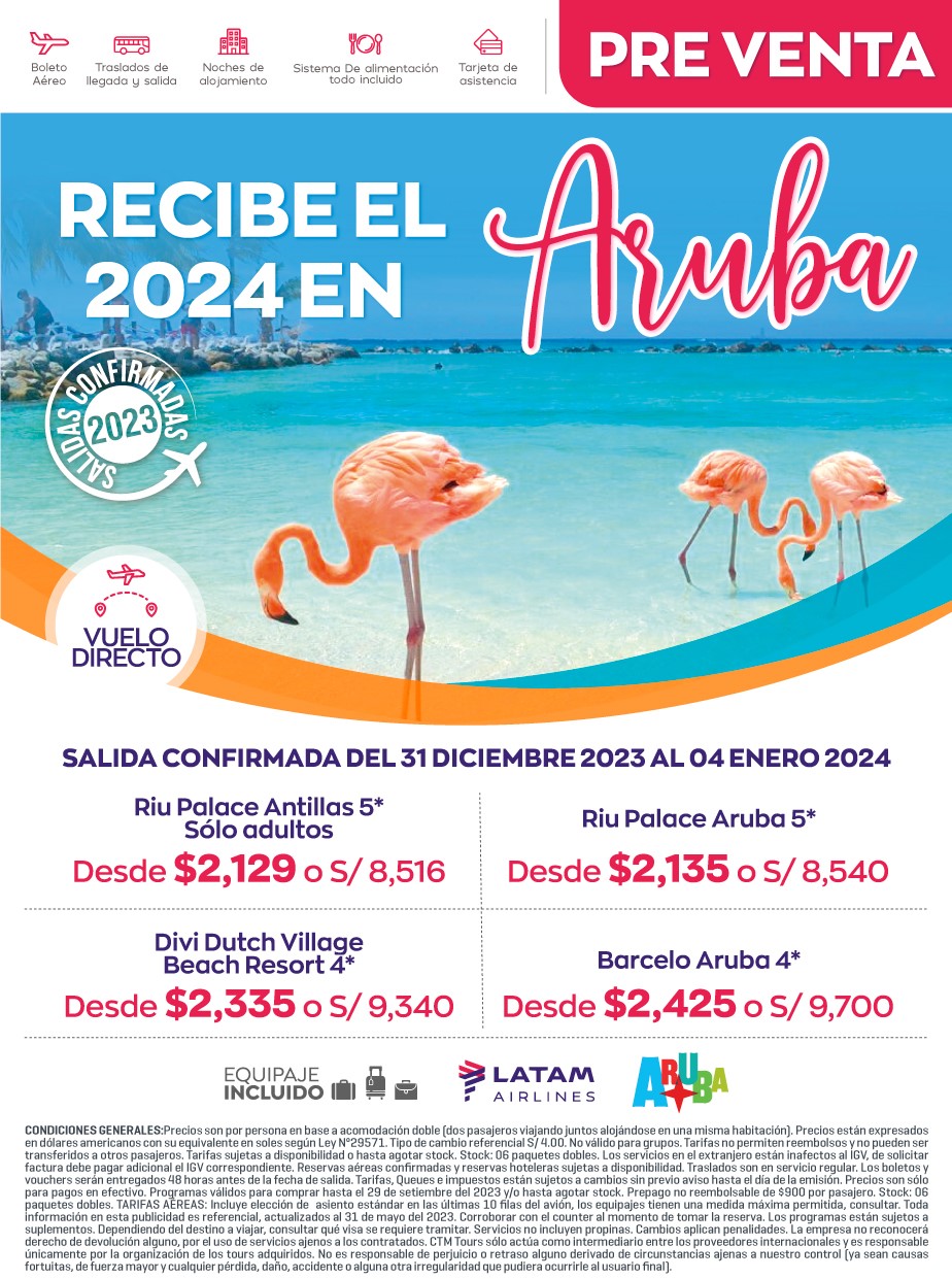 Año Nuevo en Aruba salida confirmada