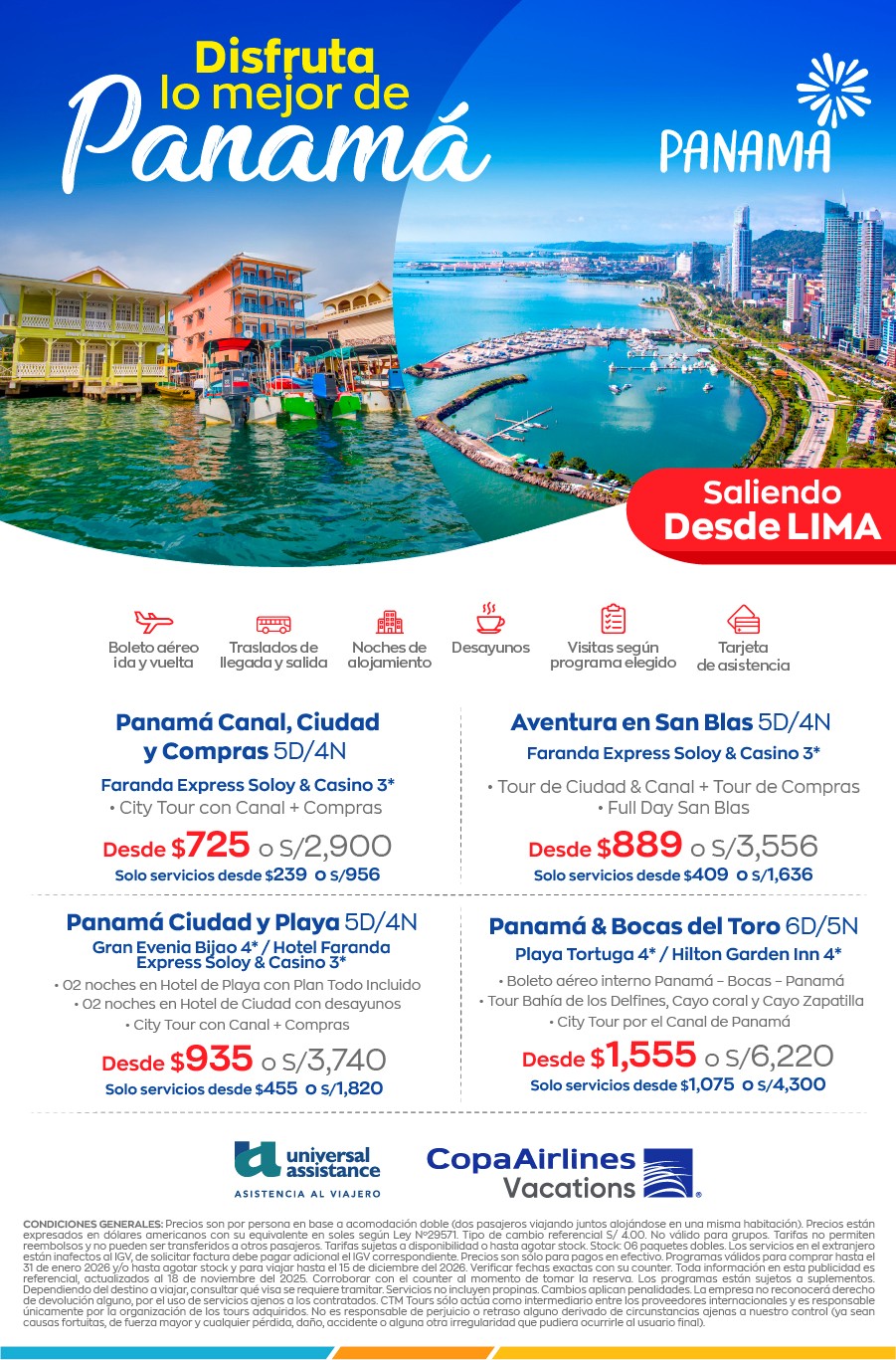 Paquetes a Panamá desde Perú