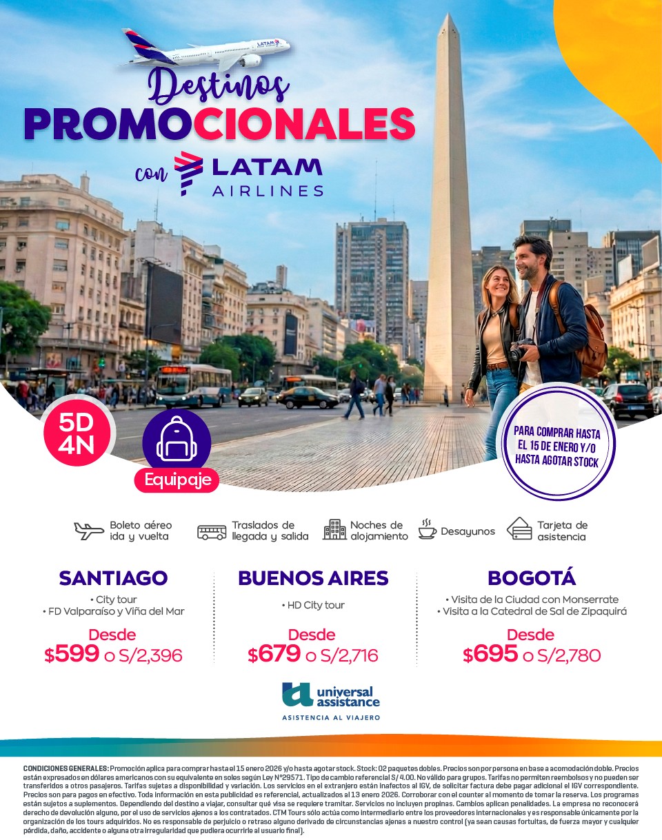 Paquetes a Sudamérica al mejor precio