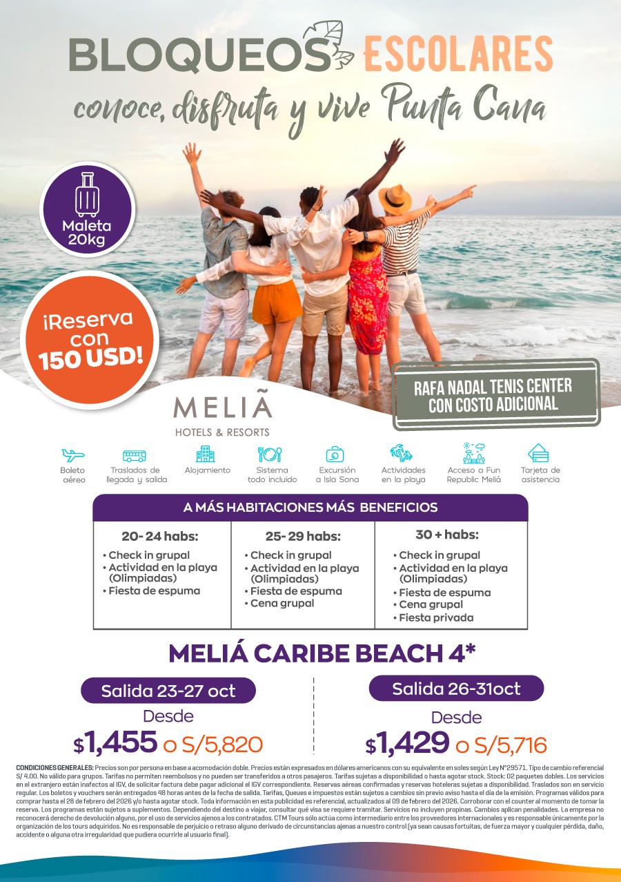 Viaje de promoción Escolares y Universitarios