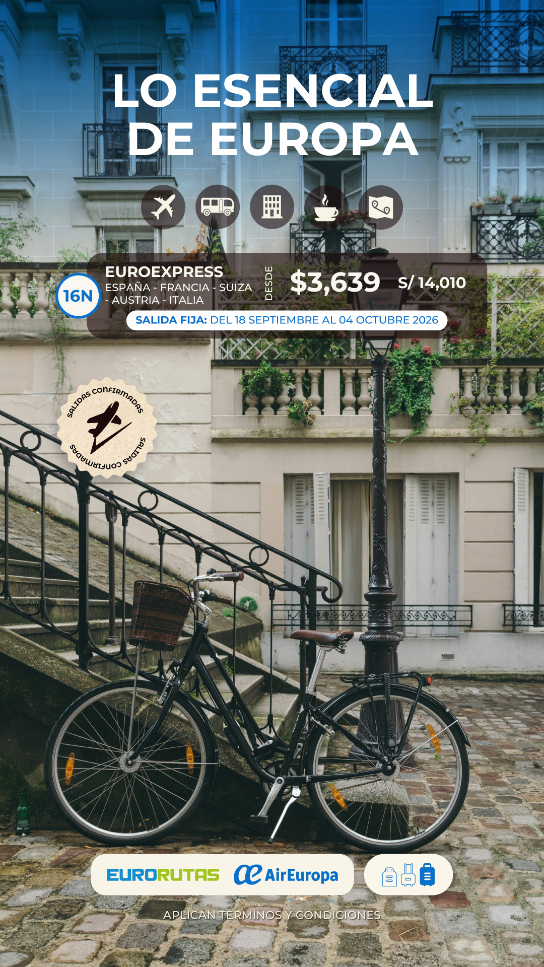 Itinerario para Europa en Setiembre