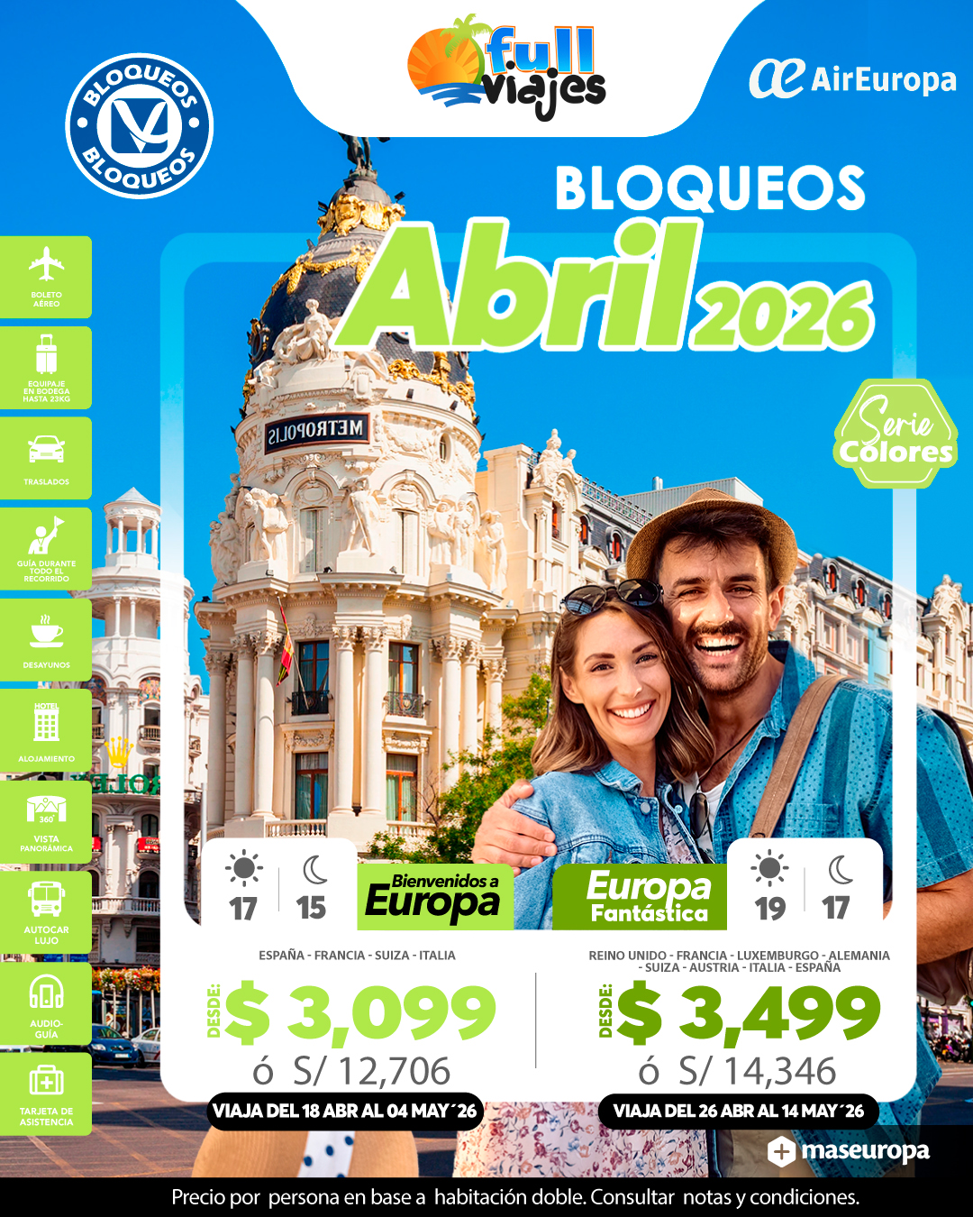 Paquetes a Europa en Abril