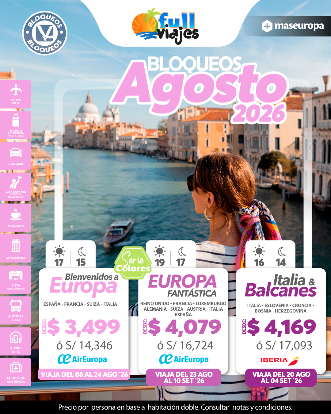 Paquetes a Europa en Agosto, boleto incluido
