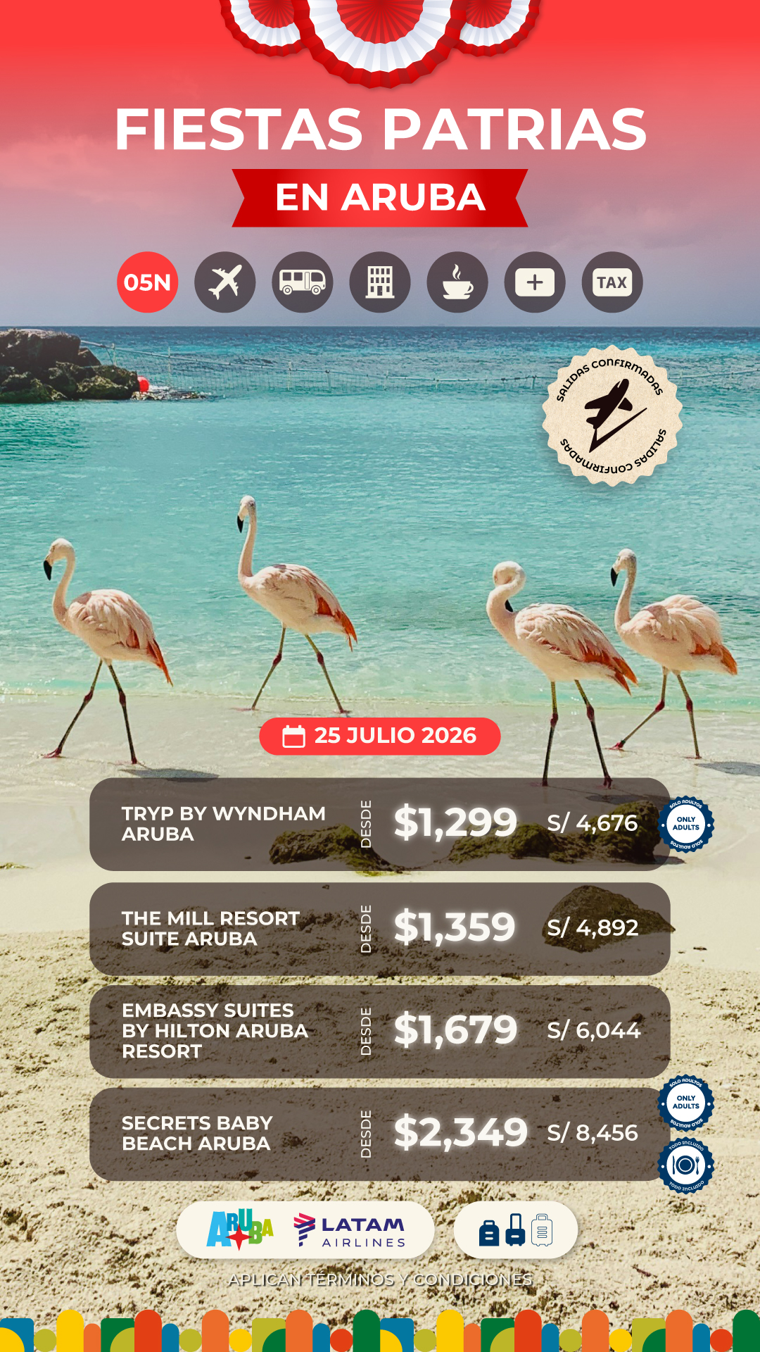 Aruba para que puedas viajar en Fiestas Patrias