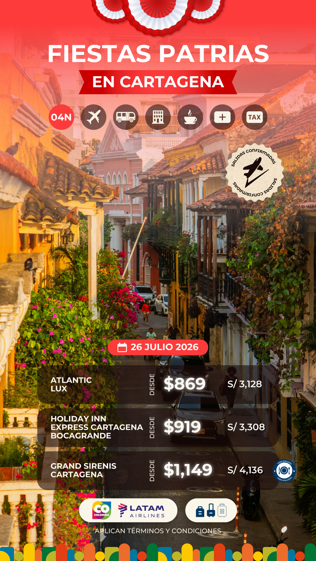 Cartagena para que puedas viajar en Fiestas Patrias