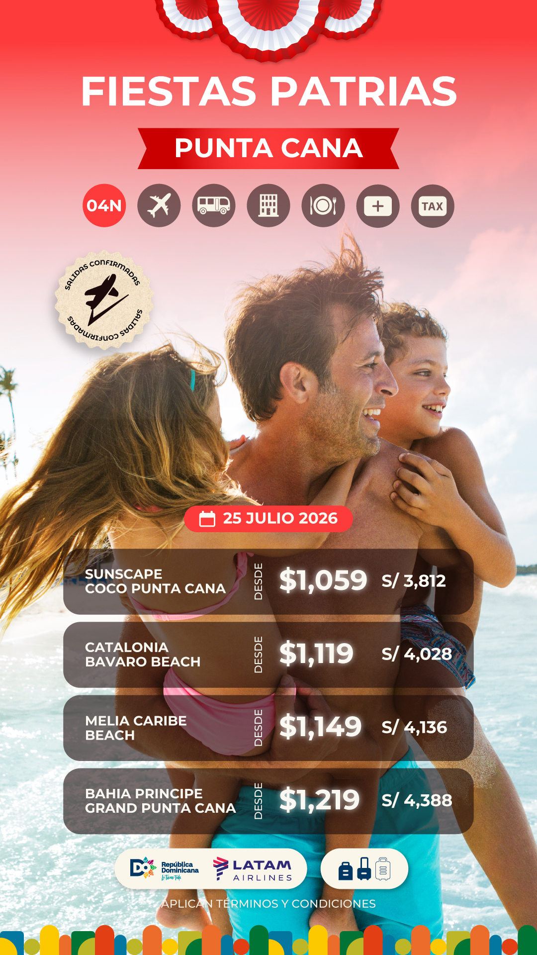 Punta Cana para que puedas viajar en Fiestas Patrias