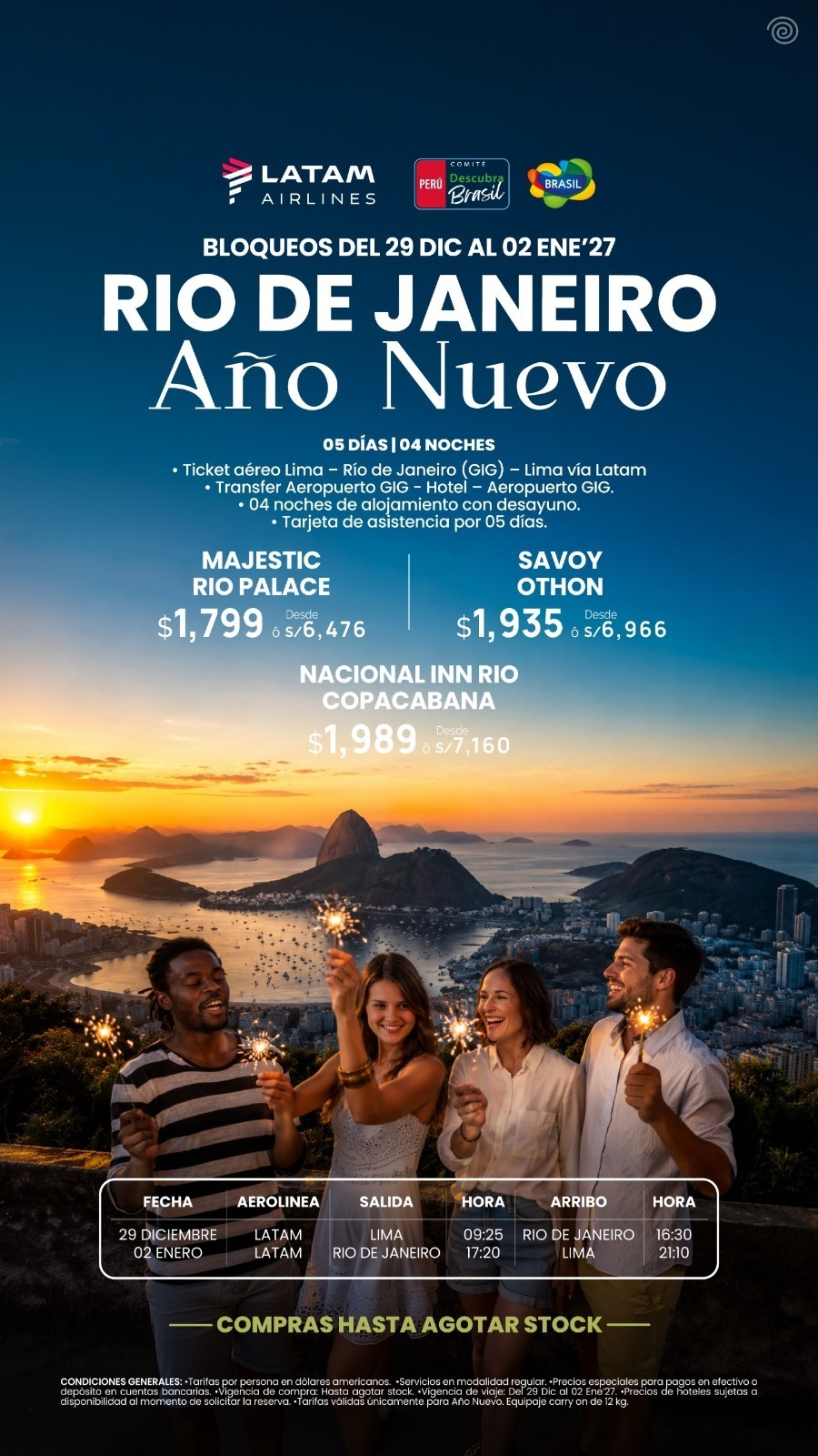 Recibe el Año Nuevo en Rio de Janeiro