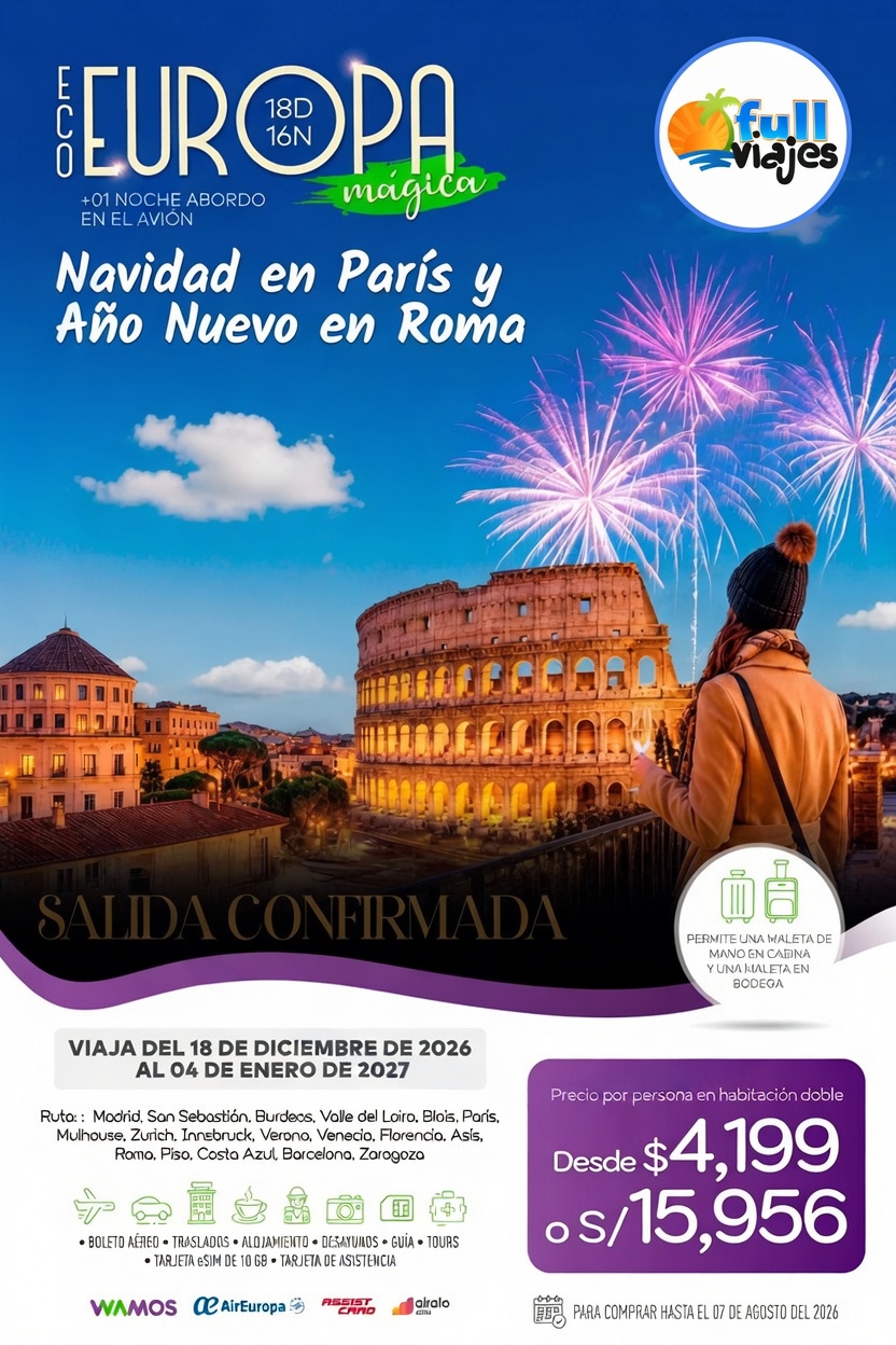 Navidad en París y Año nuevo en Roma