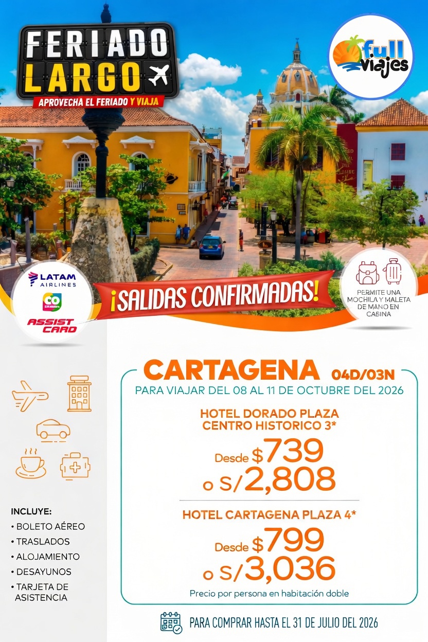 Feriado largo en Cartagena