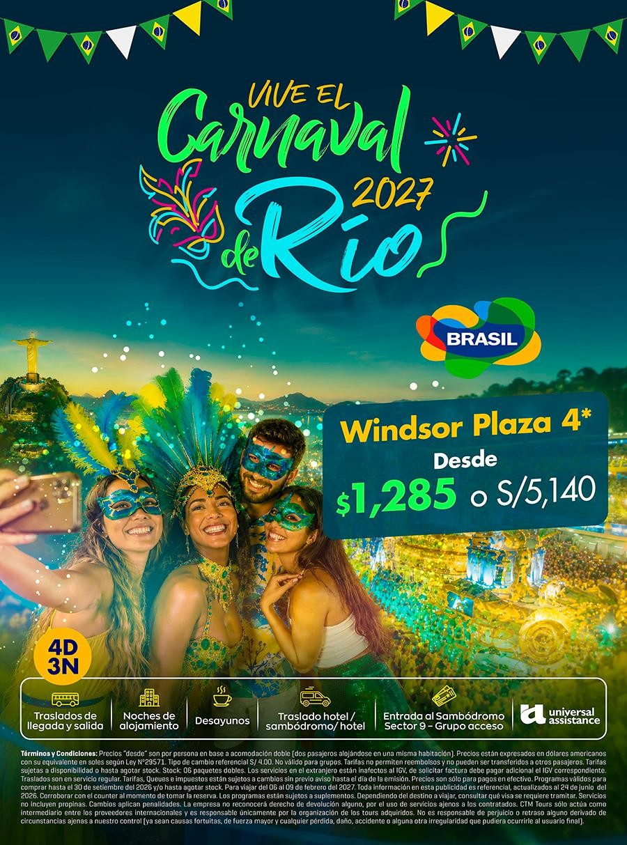 Paquete Carnaval en Rio de Janeiro 2027