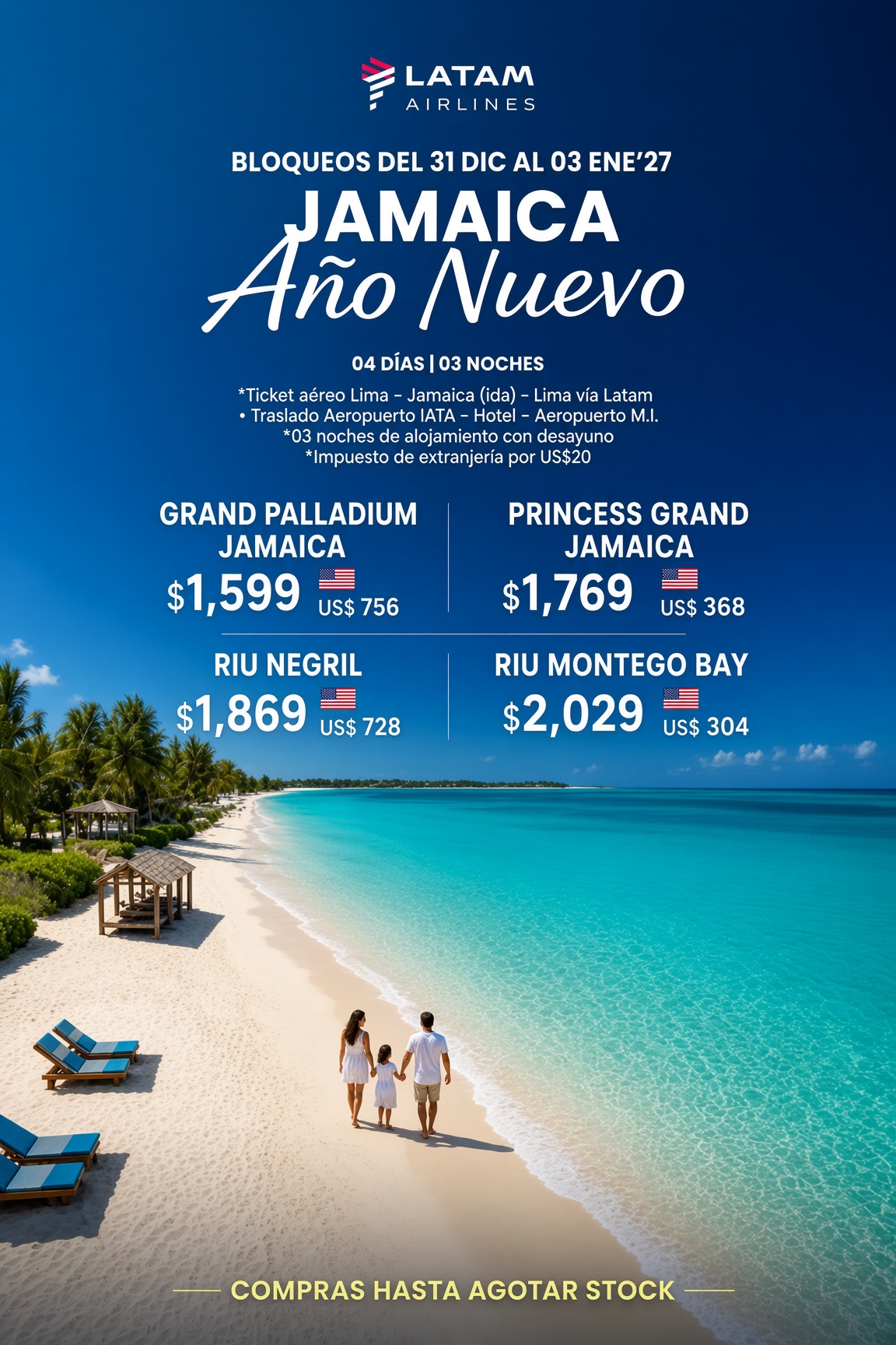 Recibe el año nuevo en Jamaica