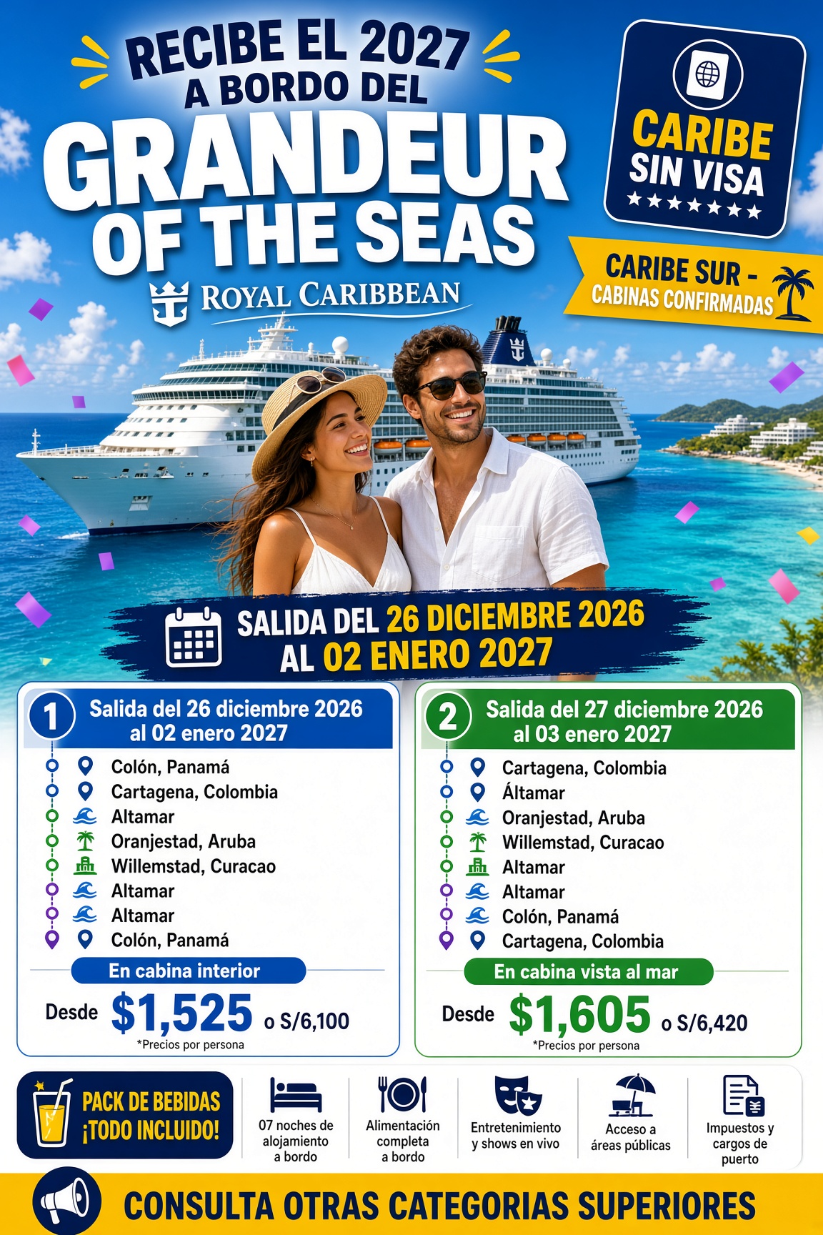 Celebra el año nuevo en un Crucero