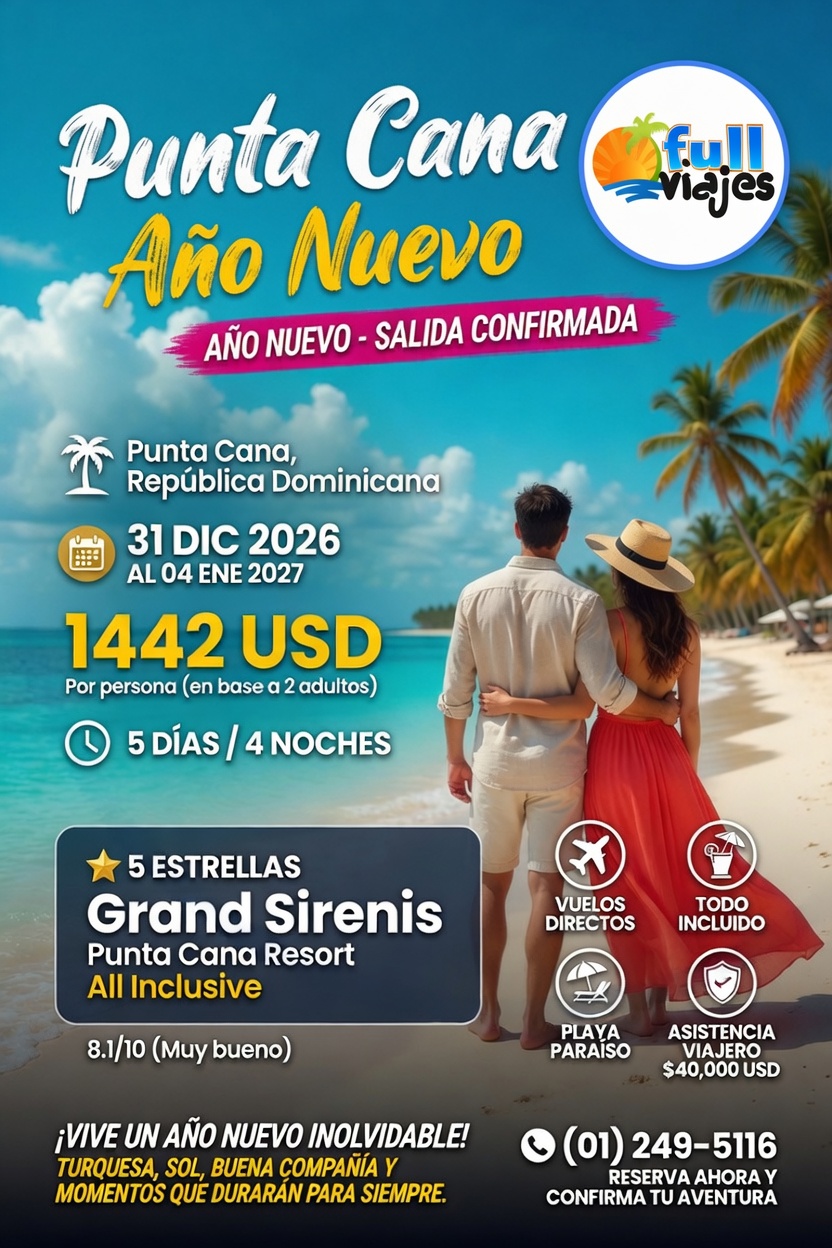 Fiesta para Año Nuevo en Punta Cana