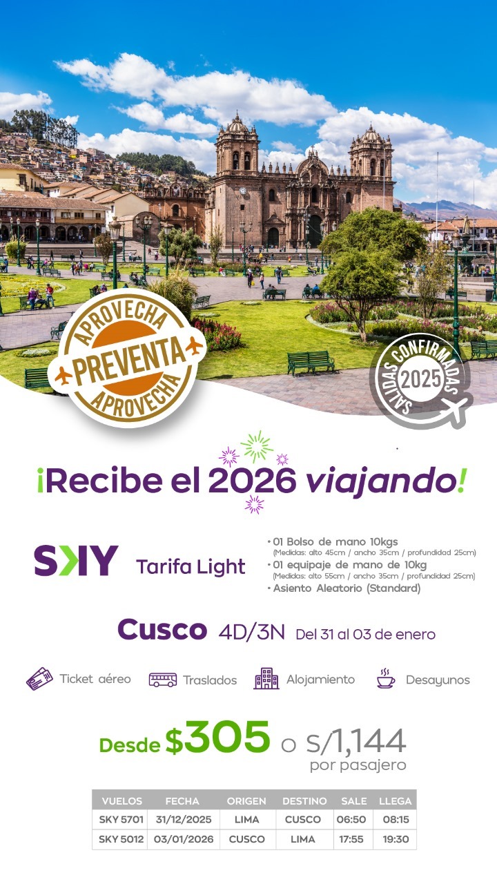 Recibe el año nuevo en Cusco