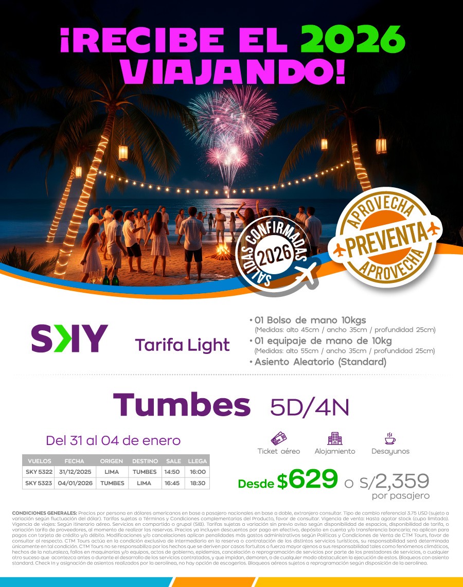 Recibe año nuevo en Tumbes