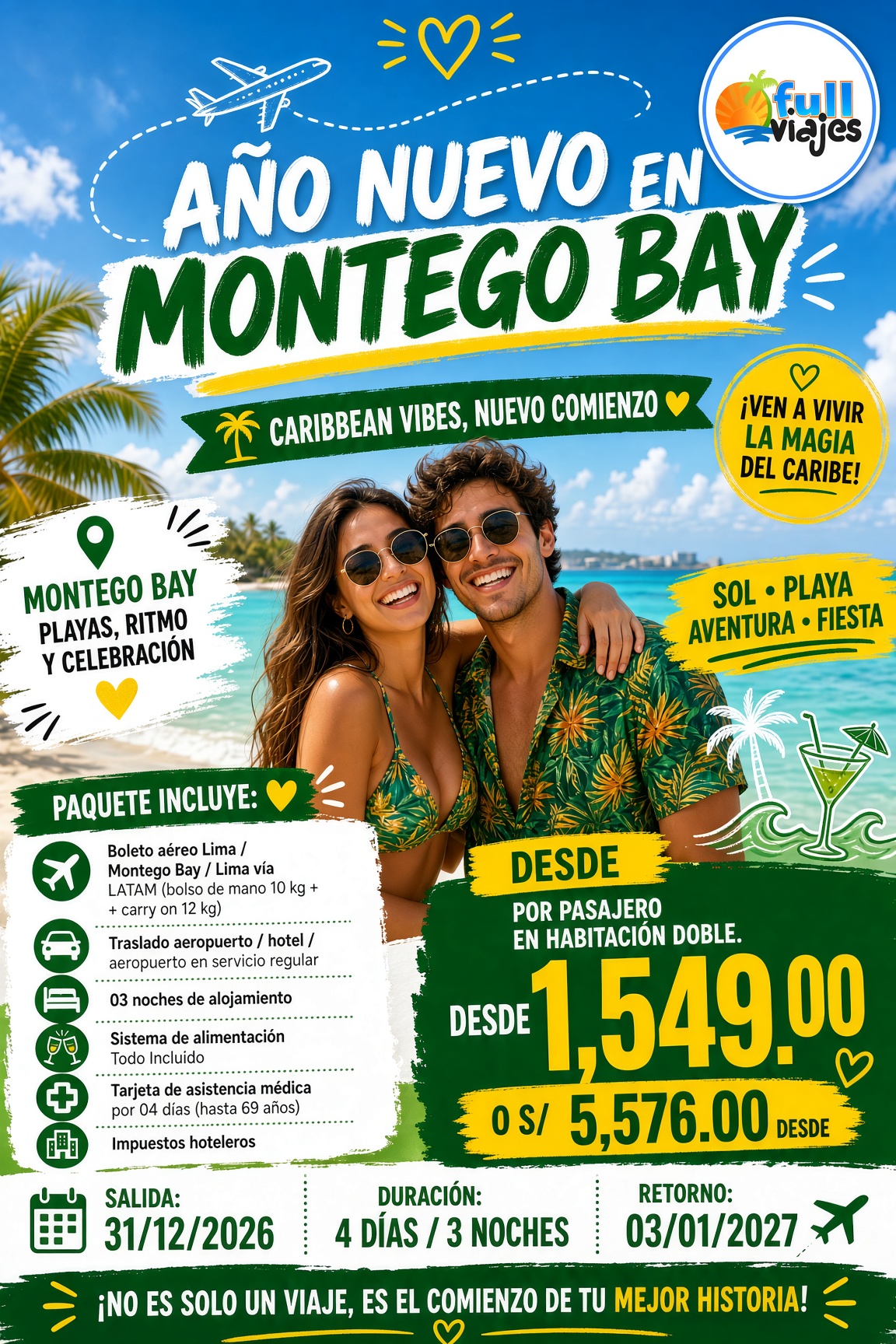 Año Nuevo 2027 en Montego Bay