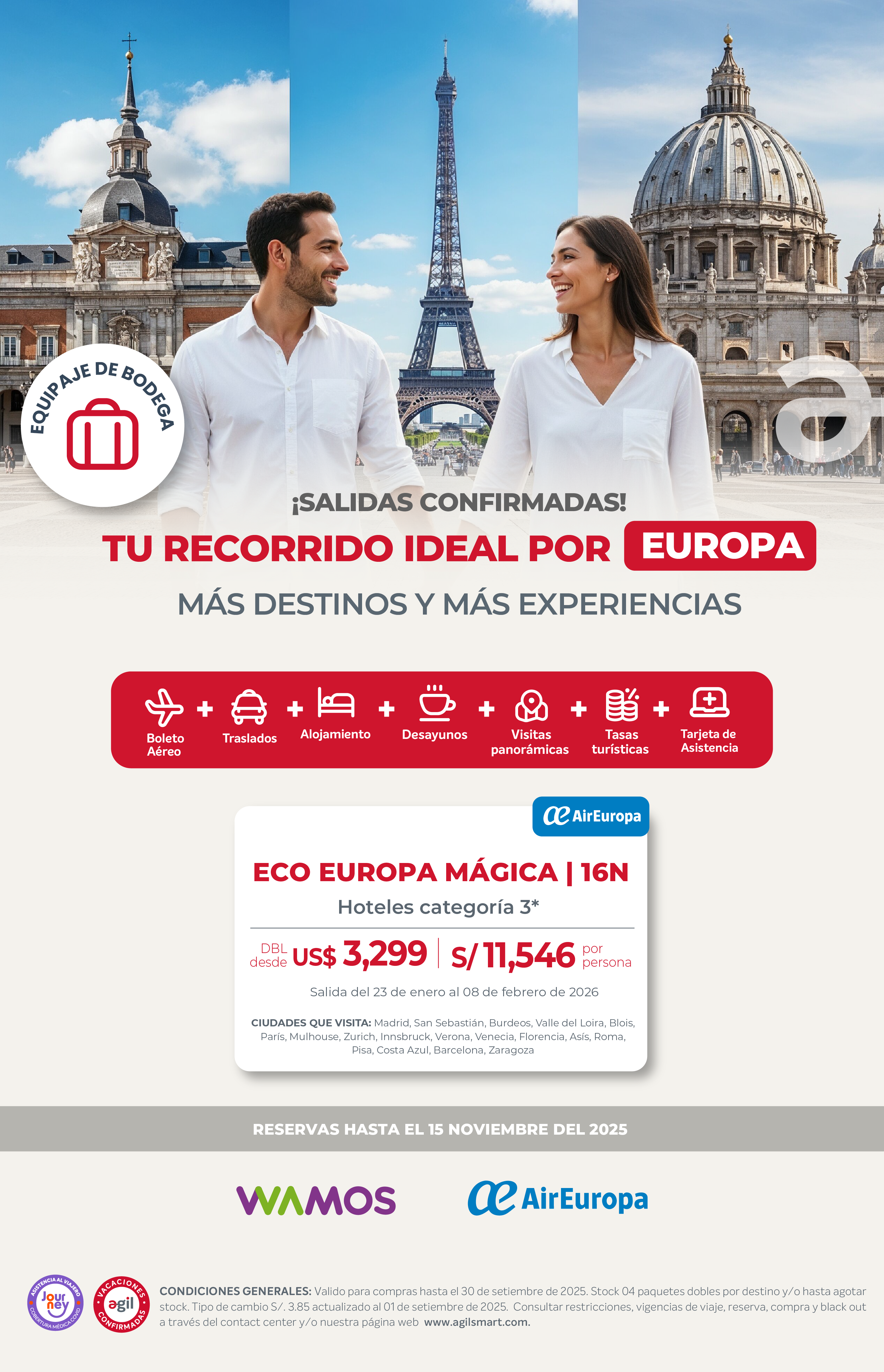 Paquetes a Europa en Enero 2026