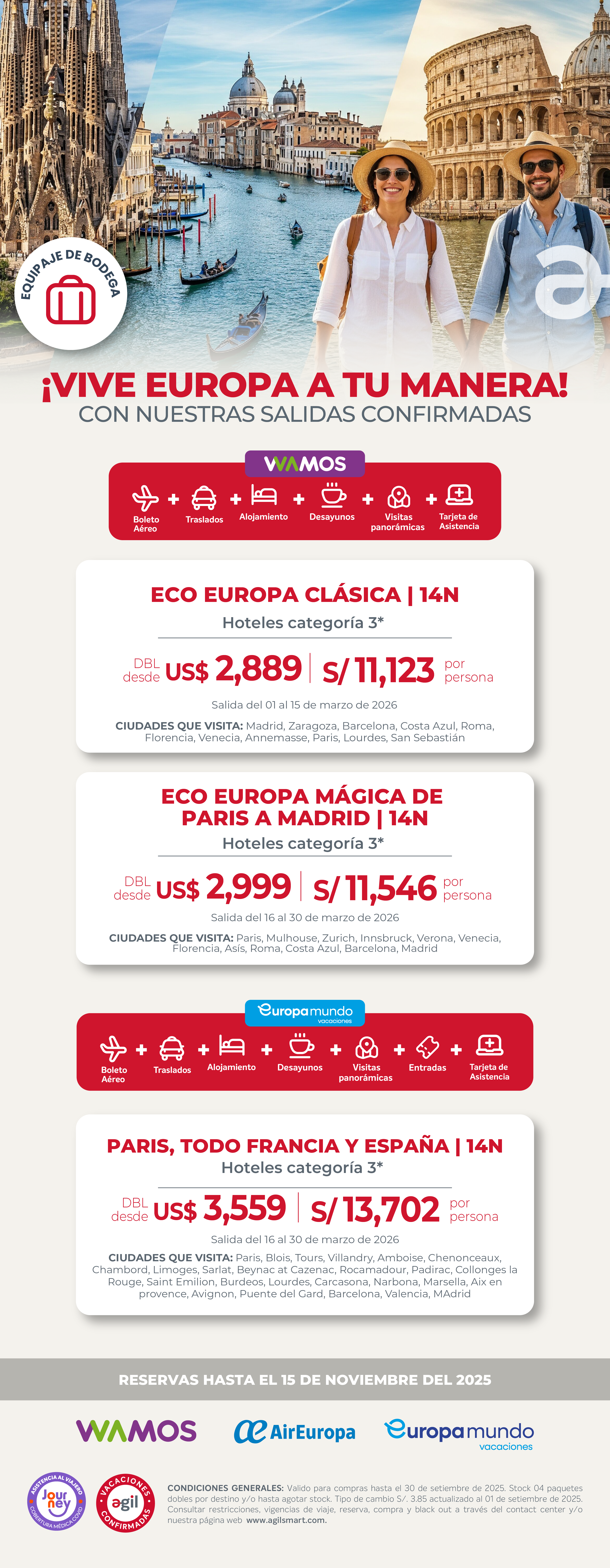 Paquetes a Europa en Marzo 2026