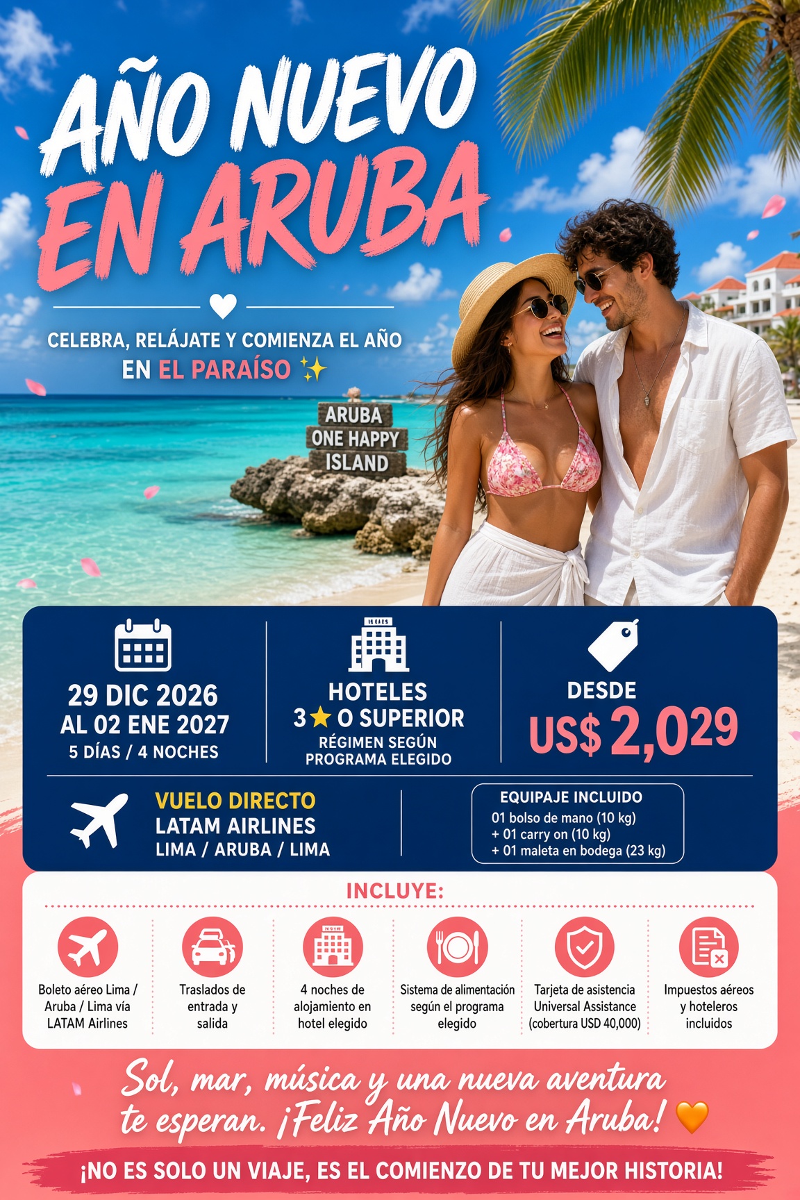 Año Nuevo 2027 en Aruba salida confirmada
