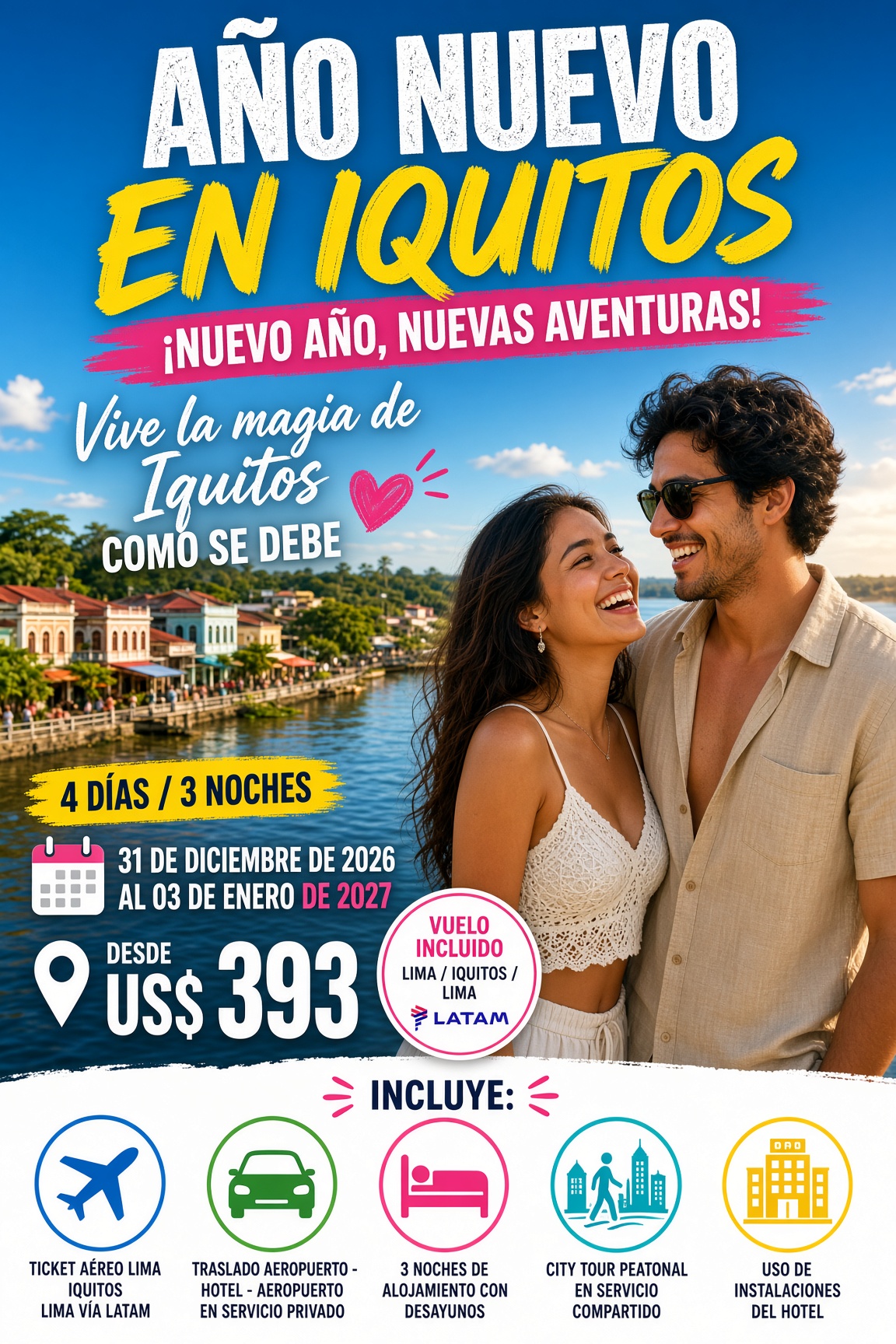 Paquete Año Nuevo 2027 en Iquitos