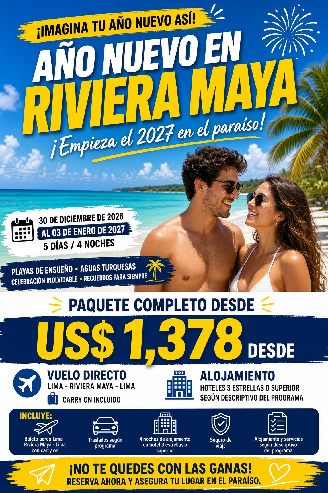 Paquetes Año Nuevo 2027 en Riviera Maya