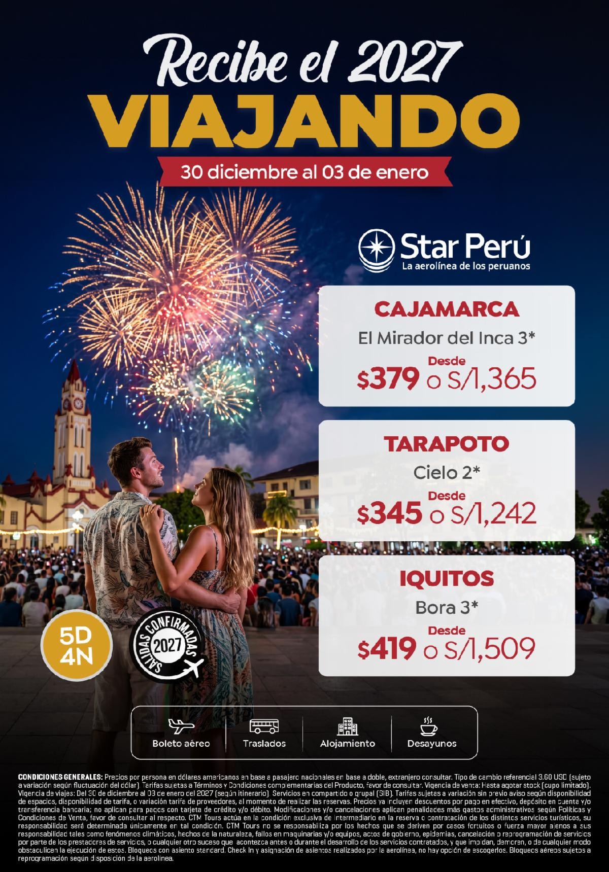 Recibe el año nuevo en Cajamarca 2027