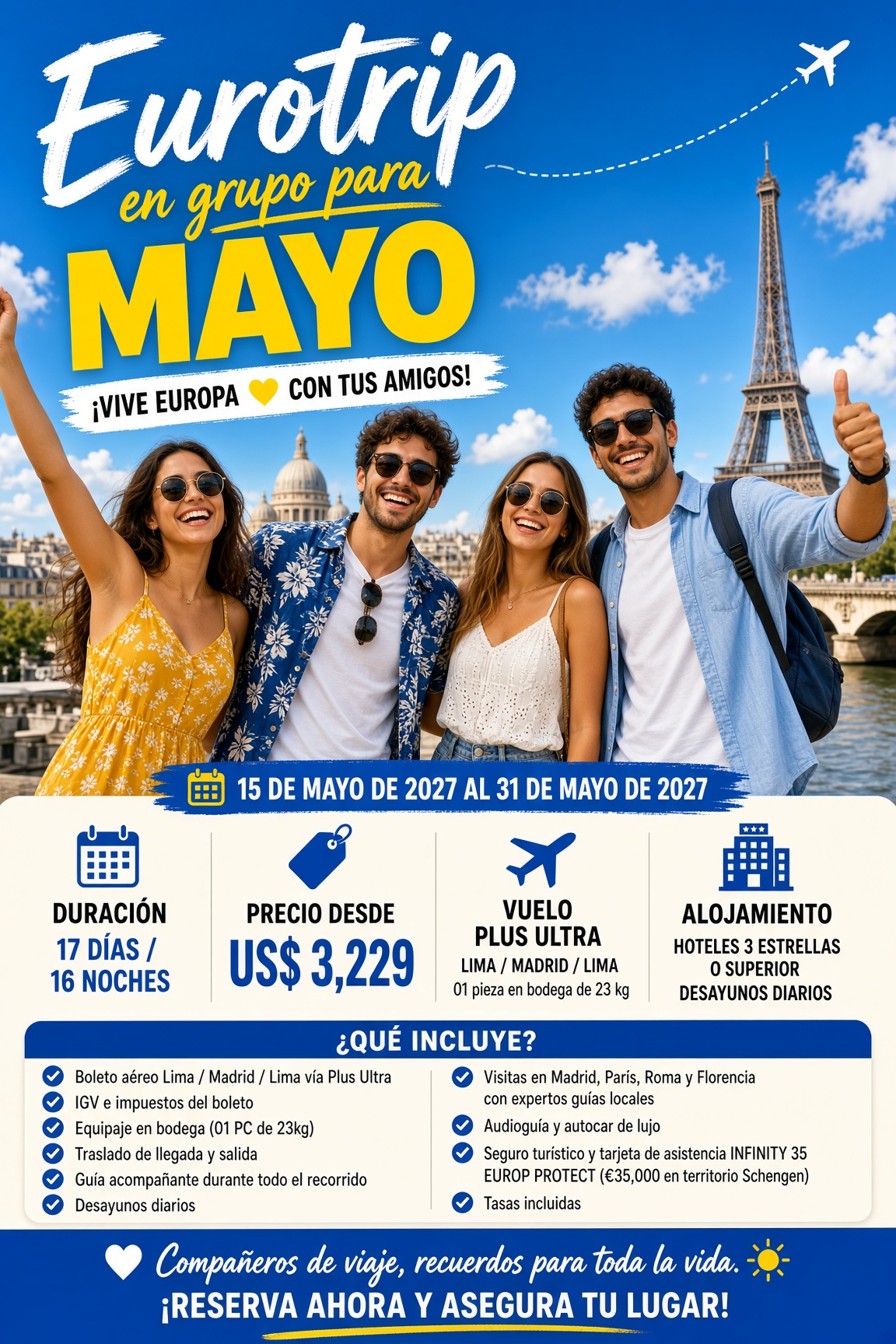 Paquetes Europa en Mayo 2027