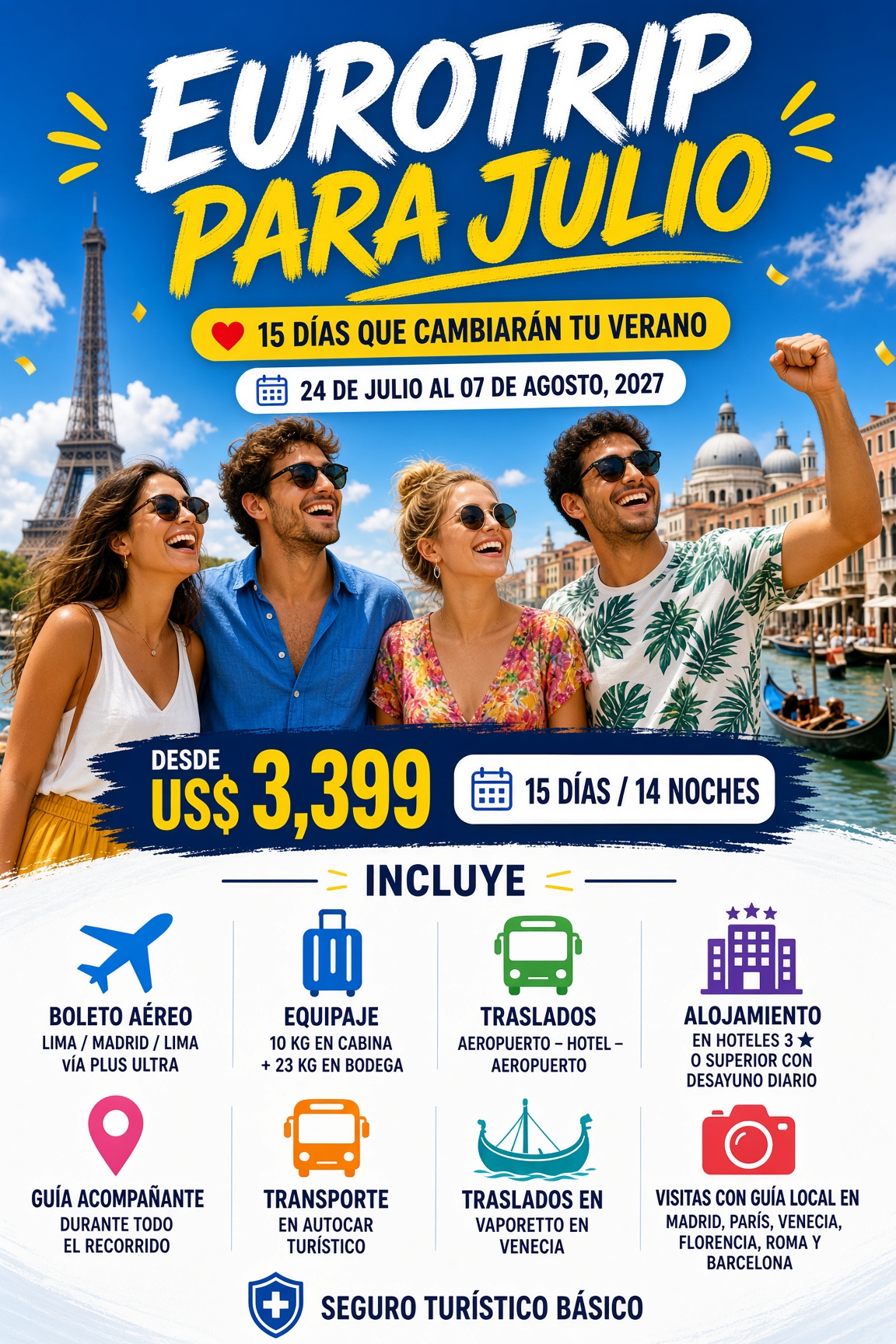 Paquetes a Europa en Julio con boleto incluido