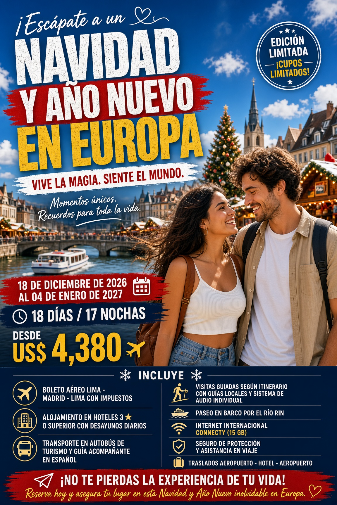 Navidad en París y Año Nuevo 2027 en Roma