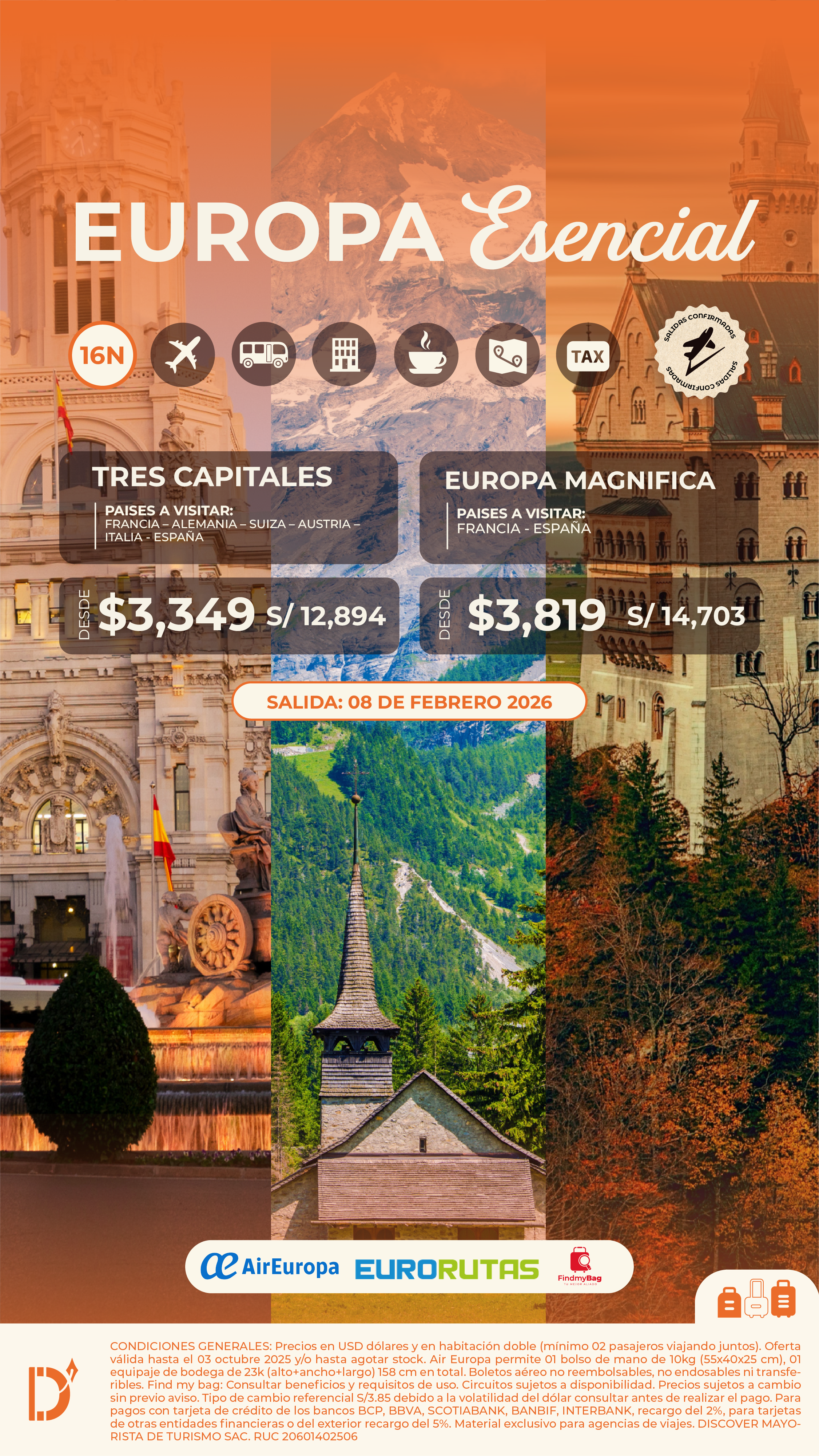 Disfruta Europa SIN VISA, al mejor precio