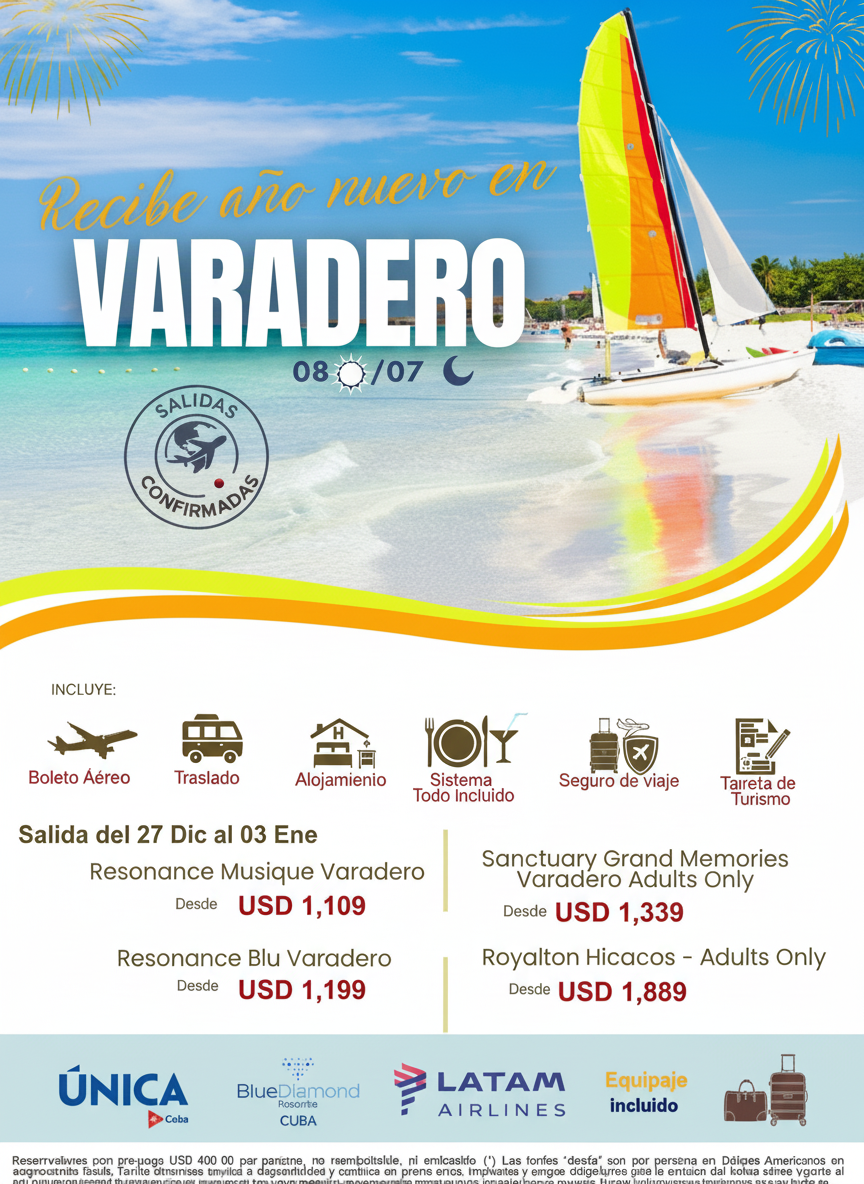 Paquetes Año Nuevo en Cuba